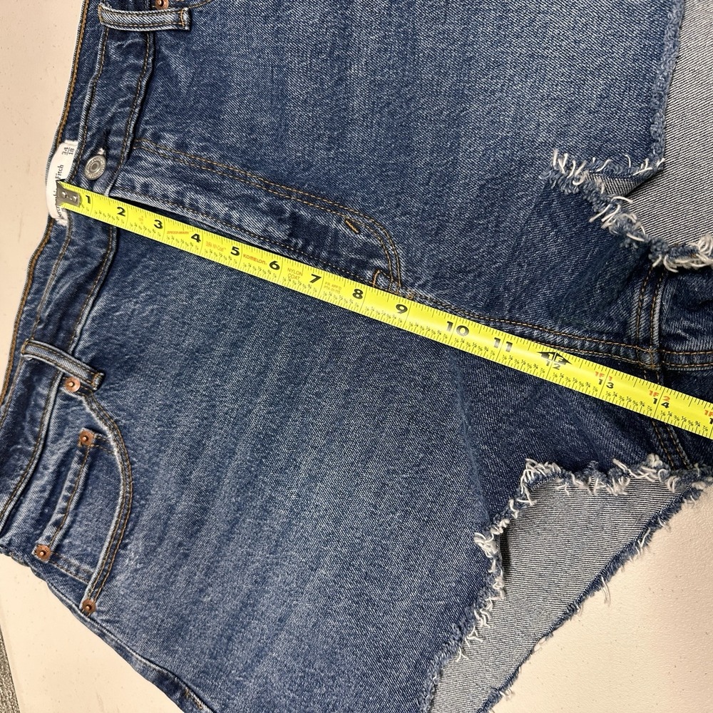 Abercrombie & Fitch The Mom Short High Rise Blue Denim 34/18 NWT Retail $59 - Picture 11 of 12